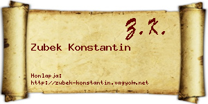 Zubek Konstantin névjegykártya